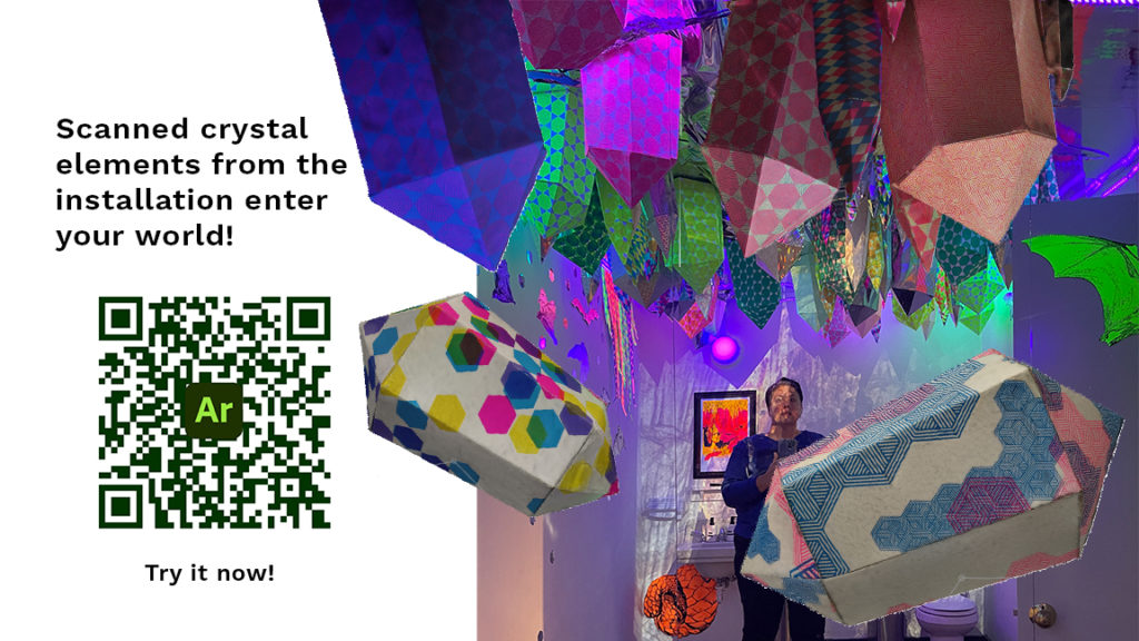 crystal Augmented Reality experience. Sculptural objects are scanned and used in this AR project